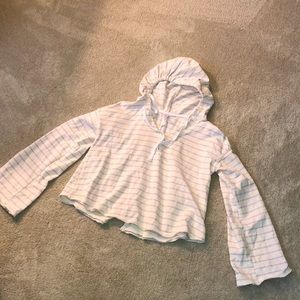 Xhilaration Boho Hooded Sweatshirt Crop Medium Striped Bell‎ Sleeves